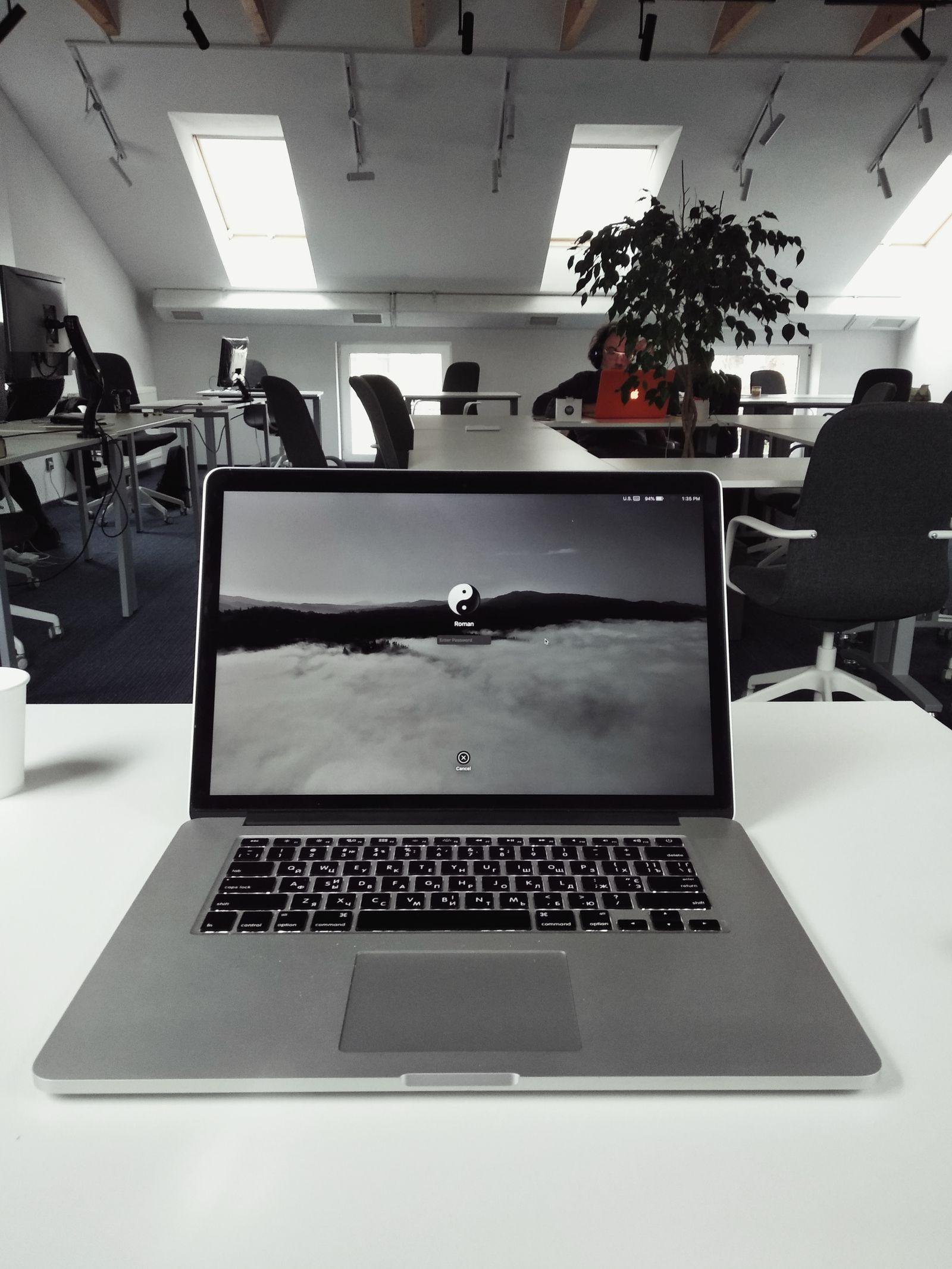 Laptop in a bright modern office