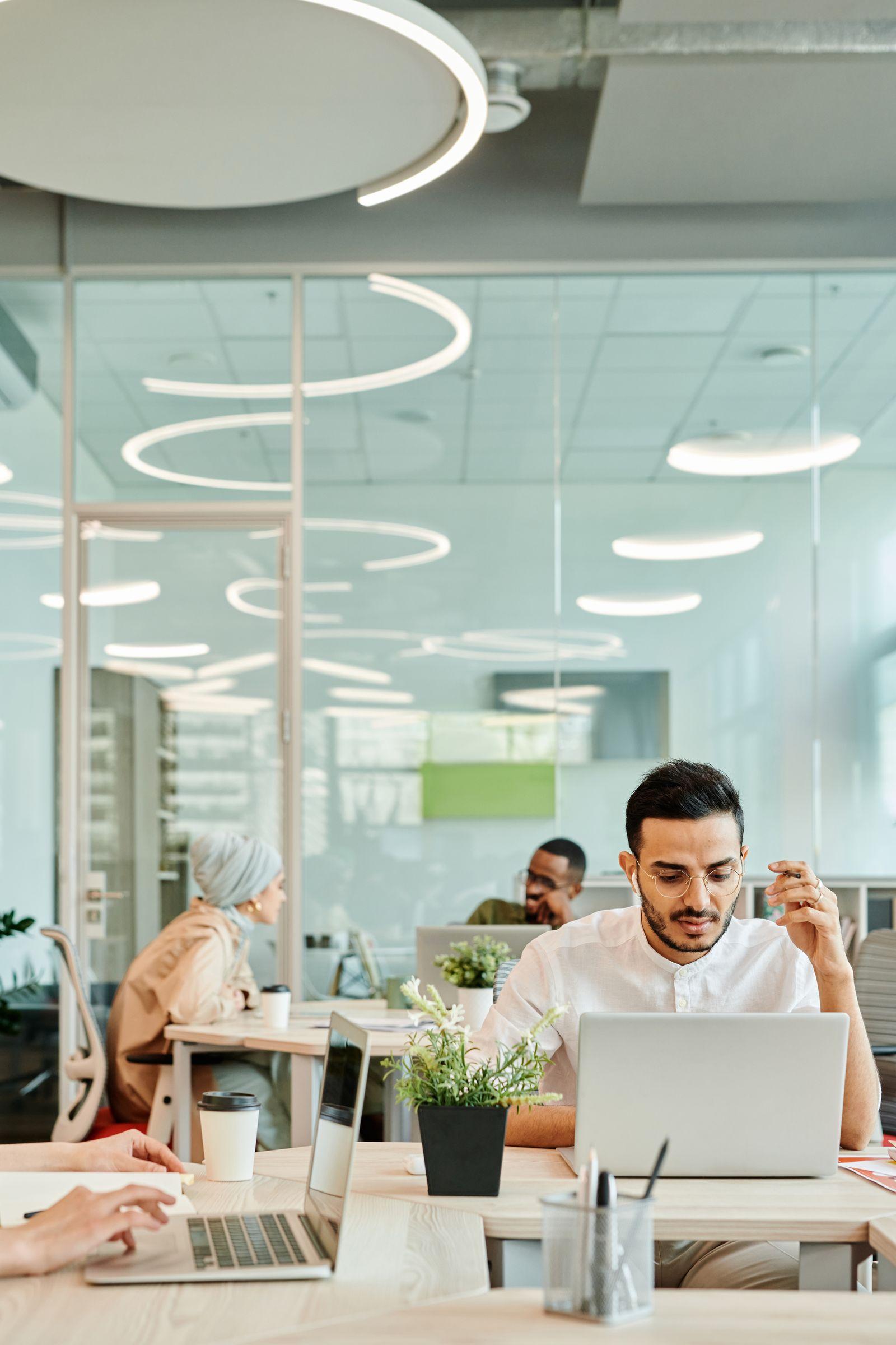 A team working together in a modern office